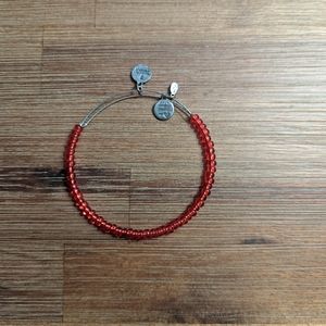 Alex and Ani adjustable bangle with red beads